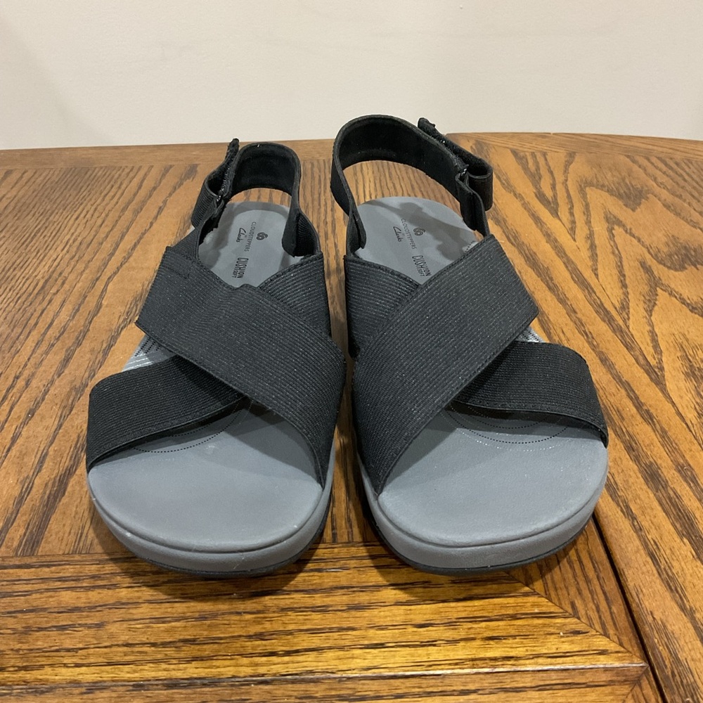 Cloudsteppers by Clarks Black and Gray Sandals - Picture 3 of 12